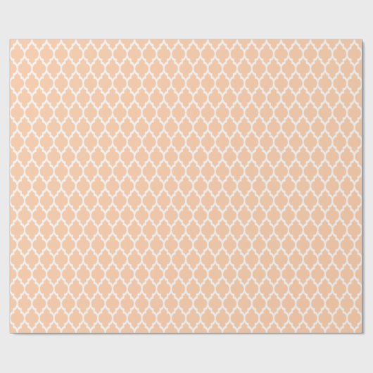 Peach Moroccan Quatrefoil Pattern #4 Cadeaupapier (Vlak)