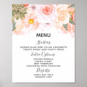 Peach & Munt Succulents Wedding Menu Table Sign Poster (Voorkant)