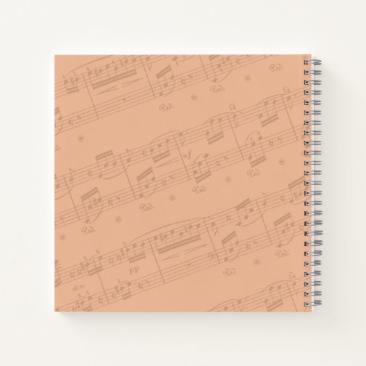 Peach Muziekblad Monogram Notitieboek (Achterkant)