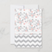 Peach Navy and Grey Zig Zag Typography Wedding Kaart (Achterkant)