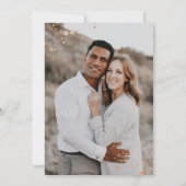 Peach Navy Copper Floral Waterverf Foto Bruiloft Kaart (Achterkant)