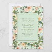 Peach Neo Mint Dusty Blue Floral Vrijgezellenfeest Kaart (Voorkant)