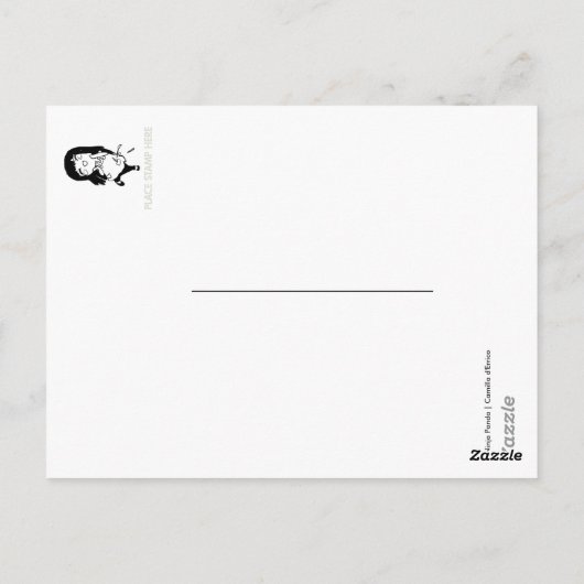 Peach Ninja Pandas Briefkaart (Achterkant)