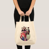 Peach Ninja Pandas Grocery Tas (Voorkant (product))