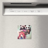 Peach Ninja Pandas Magnet (Insitu (Vaatwasser))