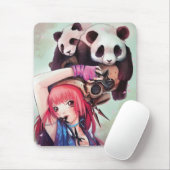 Peach Ninja Pandas Mousepad Muismat (Met muis)