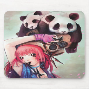 Peach Ninja Pandas Mousepad Muismat