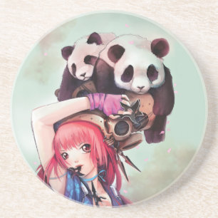 Peach Ninja Pandas Onderzetter