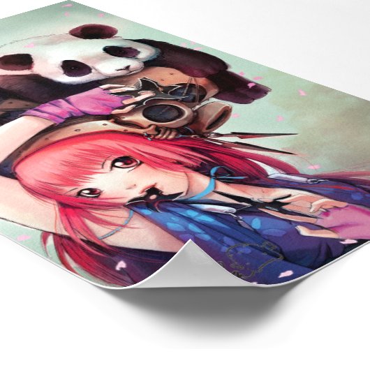 Peach Ninja Pandas Poster (Hoek)