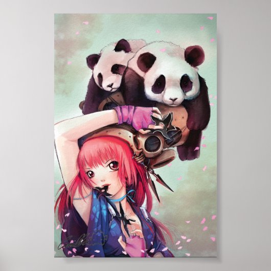 Peach Ninja Pandas Poster (Voorkant)
