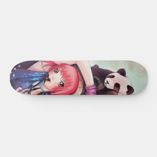 Peach Ninja Pandas Skateboard (Horizontaal)
