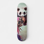 Peach Ninja Pandas Skateboard (Voorkant)