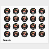 Peach not War Funny Fruit Pun Dark BG Ronde Sticker (Vel)