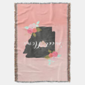 Peach Ombre Arkansas State Floral & Verplaatsbaar  Deken (Voorkant Verticaal)