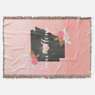 Peach Ombre Arkansas State Floral & Verplaatsbaar  Deken