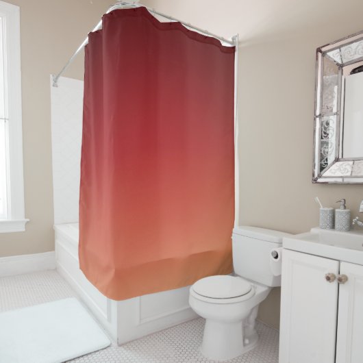 Peach Ombre Brown Douchegordijn (In situ)