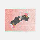 Peach Ombre California State & Verplaatsbaar Hart Fleece Deken (Voorkant (Horizontaal))