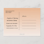 Peach Ombre Sla de datum van de Kaart van de trouw (Achterkant)