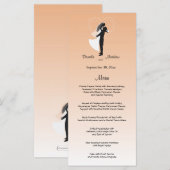Peach Ombre  Wedding Menu Kaart (Voorkant / Achterkant)