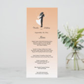 Peach Ombre  Wedding Menu Kaart (Staand voorkant)