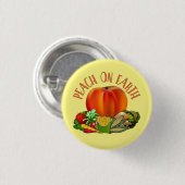 Peach on Earth Funny Kerstmis Button (Voorkant /achterkant)
