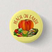 Peach on Earth Funny Kerstmis Button (Voorkant)