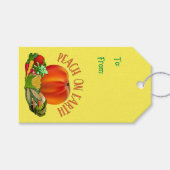 Peach on Earth Funny Kerstmis Cadeaulabel (Voorkant (Horizontaal))