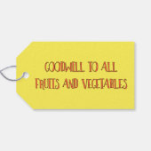 Peach on Earth Funny Kerstmis Cadeaulabel (Achterkant Horizontaal)