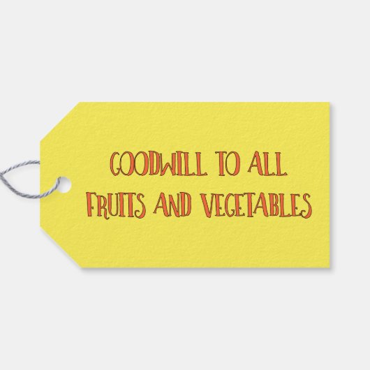 Peach on Earth Funny Kerstmis Cadeaulabel (Achterkant Horizontaal)