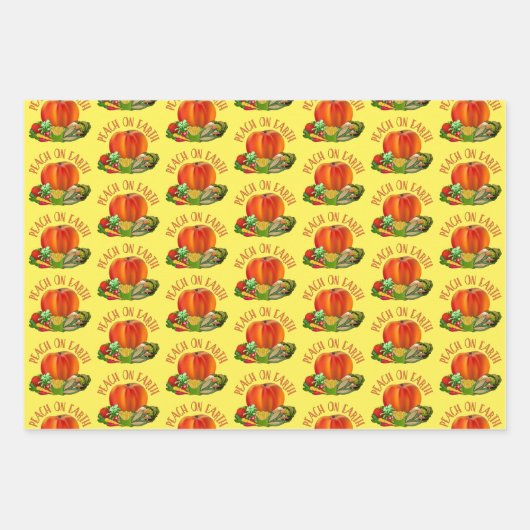 Peach on Earth Funny Kerstmis Inpakpapier Vel (Voorkant)