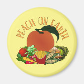 Peach on Earth Funny Kerstmis Magneet (Voorkant)