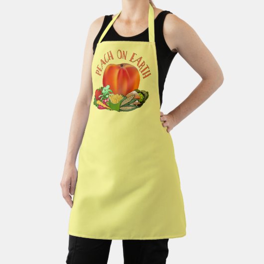 Peach on Earth Funny Kerstmis Pun Apron Schort (Insitu)