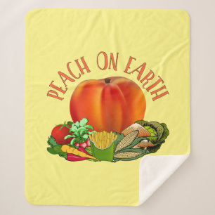 Peach on Earth Funny Kerstmis Sherpa Deken