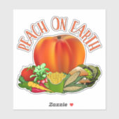 Peach on Earth Funny Kerstmis Sticker (Vel)