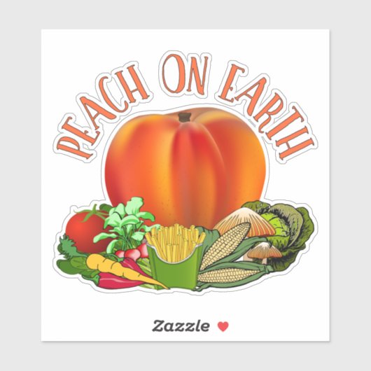 Peach on Earth Funny Kerstmis Sticker (Vel)