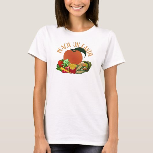 Peach on Earth Funny Kerstpun T-Shirt (Voorkant)