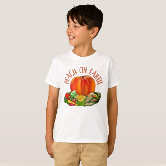 Peach on Earth Funny Kerstpun T-Shirt (Voorkant volledig)