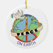 Peach on Earth Wereldbol vredesduif Keramisch Ornament (Achterkant)