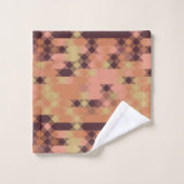 Peach orange burgundy yellow geometric bad handdoek (Wasdoekje)