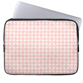 Peach Orange Checks Laptop Sleeve