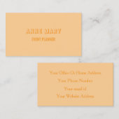 Peach Orange Retro Modern Chic Girly Professional Visitekaartje (Voorkant / Achterkant)