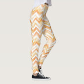 Peach Orange White Zigzag Stripes Leggings (Rechts)