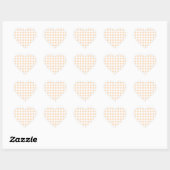Peach Oranje and White Gingham Hart Sticker (Vel)
