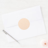 Peach Oranje and White Gingham Ronde Sticker (Envelop)