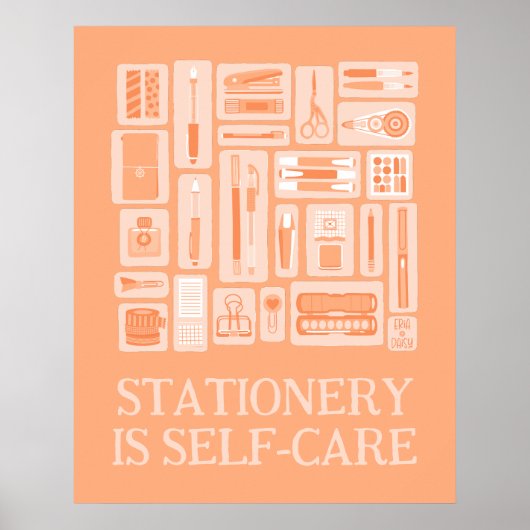 Peach Oranje Creatieve Tools Illustratie Zelfzorg Poster (Voorkant)