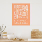 Peach Oranje Creatieve Tools Illustratie Zelfzorg Poster (Keuken)