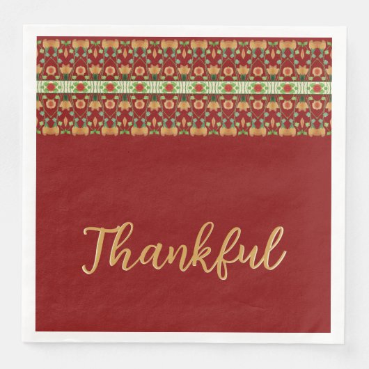 Peach Oranje en Bourgogne Servet (Voorkant)