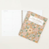 Peach Oranje Floral | Gepersonaliseerde spiraal Planner (Display)