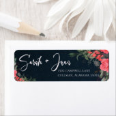 Peach Oranje Floral Leaves Bride Groom Wedding Etiket (Insitu)