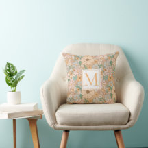 Peach Oranje Floral | Monogram doorgeven
